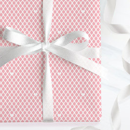 Papel De Presente Cute Love Heart Lattice Mesh Pretty Pink Birthday