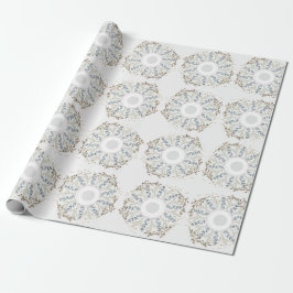 Papel De Presente Cute Mini Floral Wreath