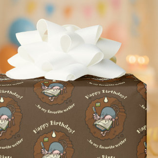 Papel De Presente Cute Mole Happy Birthday Favourite Writer Cartoon