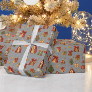 Papel De Presente cute nativity christmas gift wrap jesus birth them