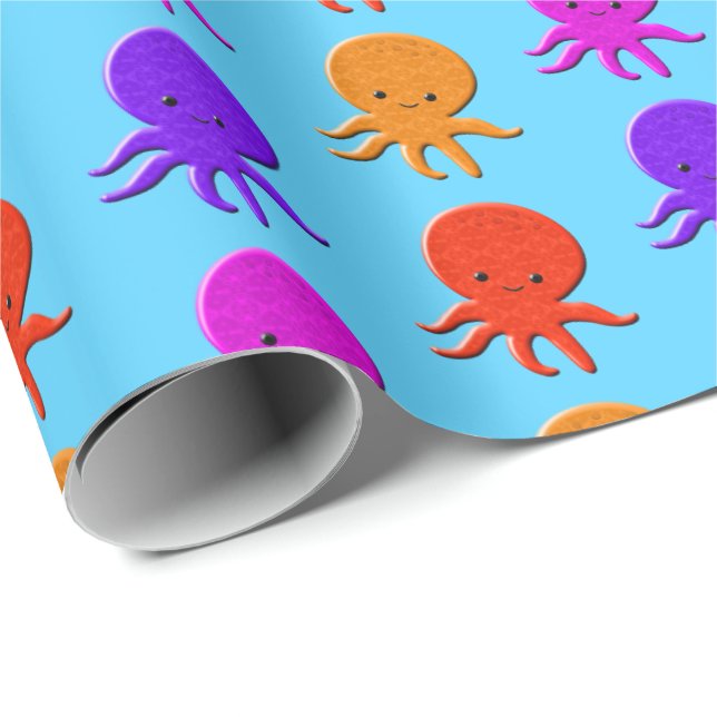 Papel De Presente Cute Octopus Drawings Cuistom (Ponta do rolo)