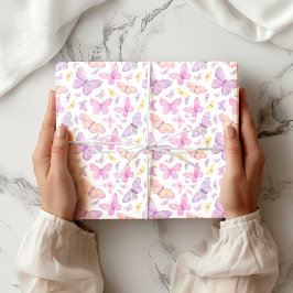 Papel De Presente Cute Pastel Flying Butterflies