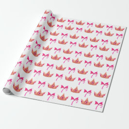 Papel De Presente Cute Pink Princess Birthday Wrapping Paper
