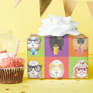 Papel De Presente Cute Pop-Art Guinea Pig Wrapping Paper