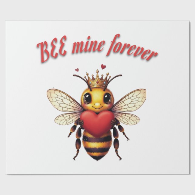 Papel De Presente cute queen bee valentine (Aberto)