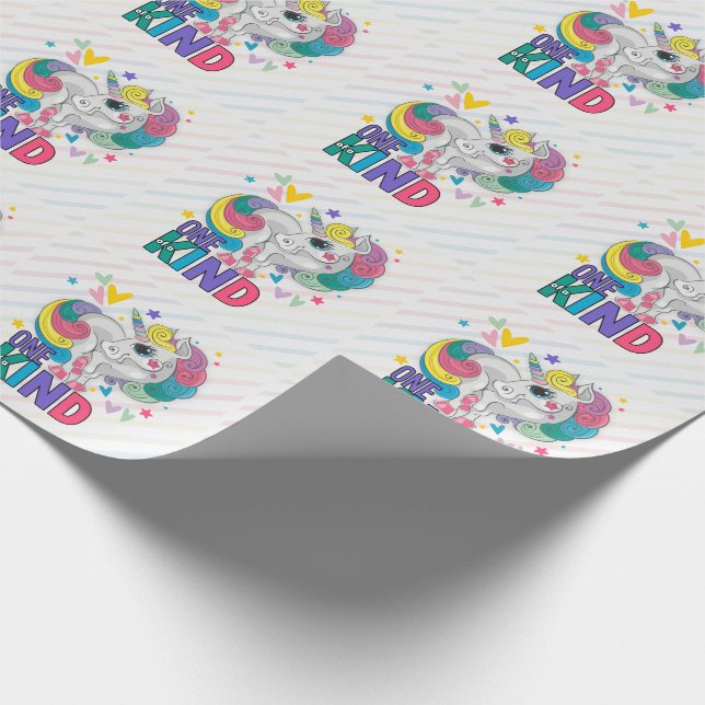 Papel De Presente Cute Rainbow Unicorn One of a Kind Kid (Ponta)