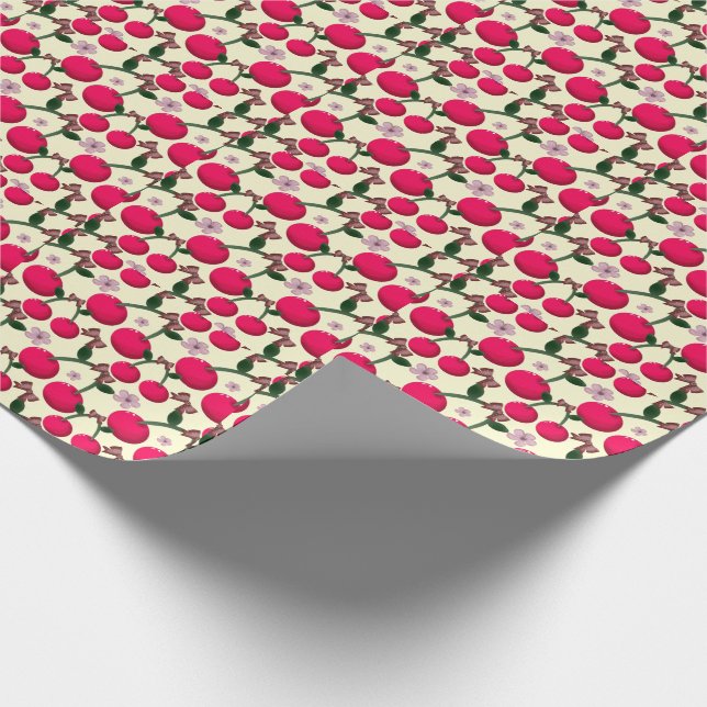 Papel De Presente Cute red cherry pattern  (Ponta)
