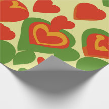 Cute Reggae Mini Hearts Dourado Padrão Verde Verme