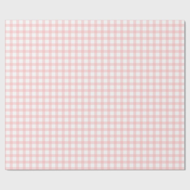 Papel De Presente Cute Retro Pink Gingham Plaid pattern (Aberto)