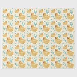 Papel De Presente Cute Rubber Ducky Pattern Baby Gift Wrap