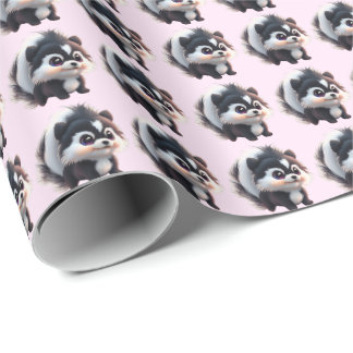 Papel De Presente Cute skunk woodland animals forest friends