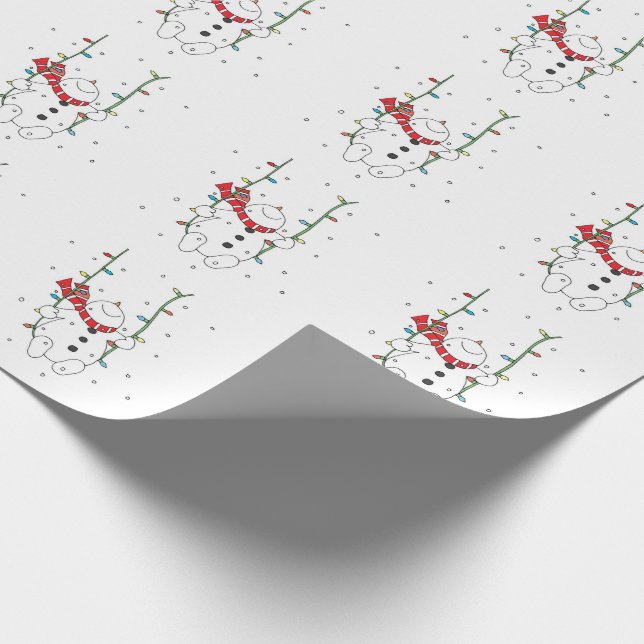 Papel De Presente Cute Snowman (Ponta)