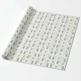 Papel De Presente cute teddy bear green background