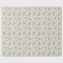 Papel De Presente Cute Tiny Elementos da Páscoa - Coelhinhos, Ovos,