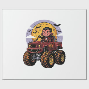 Papel De Presente Cute Vampire Monster Truck Halloween Camisa Design