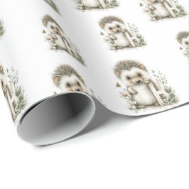 Papel De Presente Cute Watercolour Baby Animals Alphabet Hedgehog