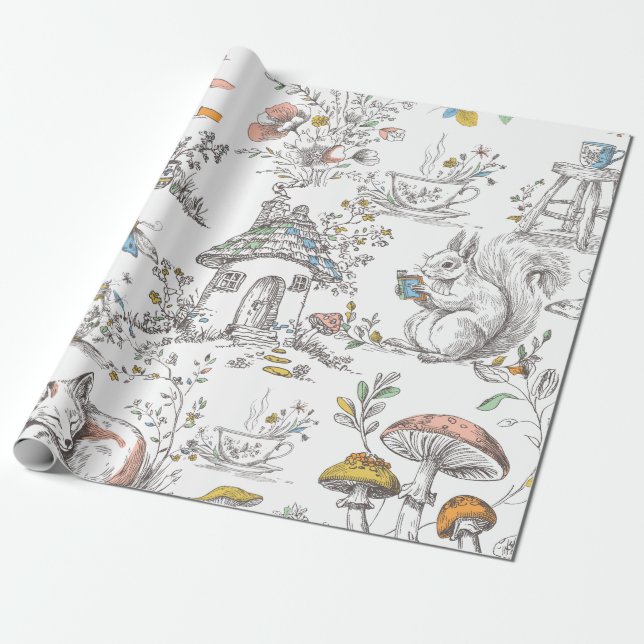 Papel De Presente  Cute Woodland Baby Shower (Desenrolado)