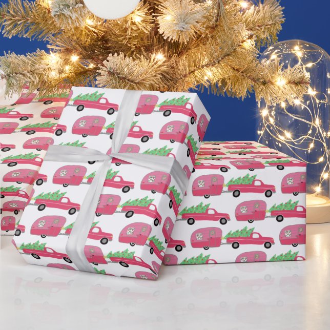 Papel De Presente Cute Xmas Trailers RVs Trucks Christmas Holiday  (Feriados)