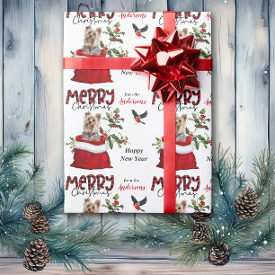Papel De Presente Cute Yorkshire Terrier Dog no Natal Gift Bag