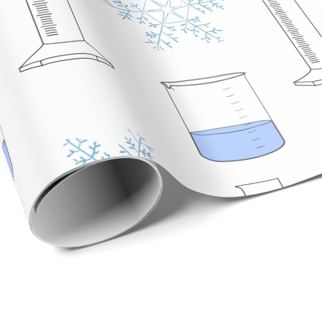 Papel De Presente Cylinder Formatado com Floco de Neve da Science Wi (Ponta do rolo)