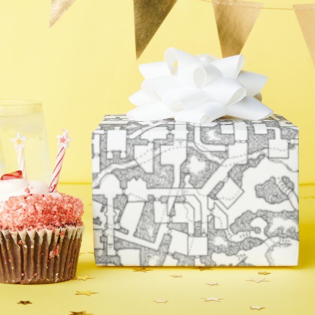 Papel De Presente D&D Dungeon Map Wrappaper (Festa de aniversário)