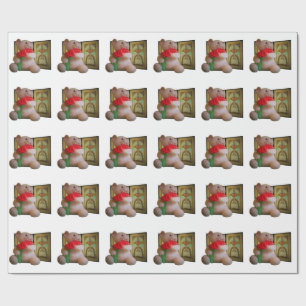 Papel De Presente Da mancha cor-de-rosa de Marrige do urso anéis