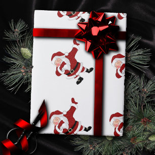 Papel De Presente Dabbing Red Santa Claus Feriado divertido Humor