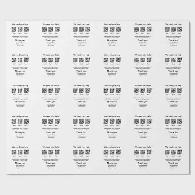 Papel De Presente Dação Coleção de Dons jar adicionar seu nome q r c (Aberto)