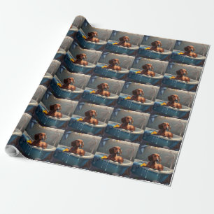 Papel De Presente Dachshund Bathtime