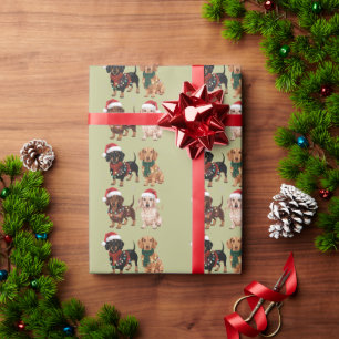 Papel De Presente Dachshund Christmas Dog Mãe Lover Xmas Gift