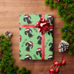 Papel De Presente Dachshund Christmas Personated Name Dog<br><div class="desc">Papel de mola de Natal do Dachshund Dachshund Lover, preto e branco. Cachorro engraçado vestindo um chapéu de Papai Noel. Personalizar com nome ou outro texto. O perfeito presente de Natal personalizado para amantes Doxie! Visite o Doodle World de Jenn para conhecer ainda mais designs de Natal para cães e...</div>