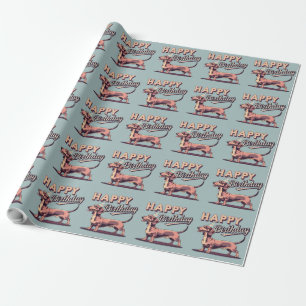 Papel De Presente Dachshund Colorful