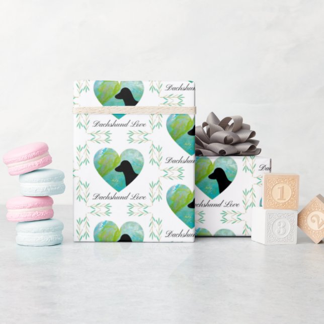 Papel De Presente Dachshund Love (Chá de bebê)