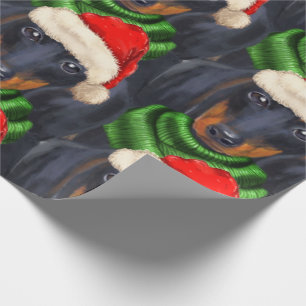 Papel De Presente Dachshund Lover Feriado de Natal Padrão