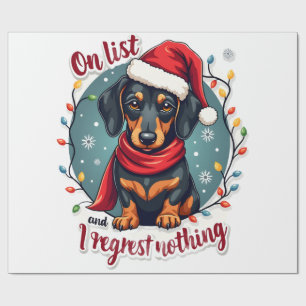 Papel De Presente Dachshund Papai Noel Na Lista Travessa Dachshund C