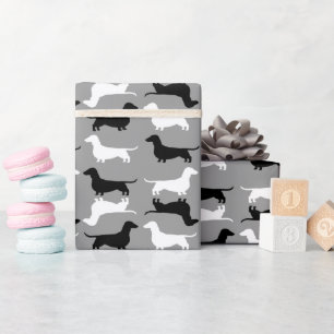 Papel De Presente Dachshund Silhouettes Pattern Caninos