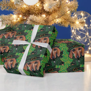 PAPEL DE PRESENTE DACHSHUND VERMELHO
