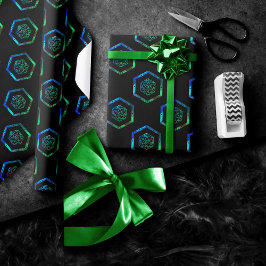 Papel De Presente Dados de RPG | Gamer Retrô Fantasia Iridescente de