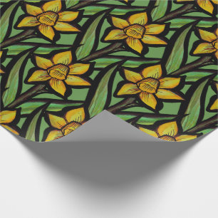 Papel De Presente Daffodil yellow flower art floral