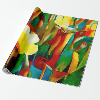 Papel De Presente Daffodils. Abstract floral composition in a cubist