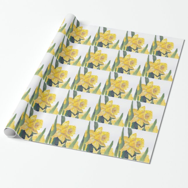 Papel De Presente Daffodils Amarelos (Desenrolado)