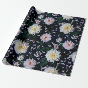 Papel De Presente Dahlia Flower Blooms blusa em preto