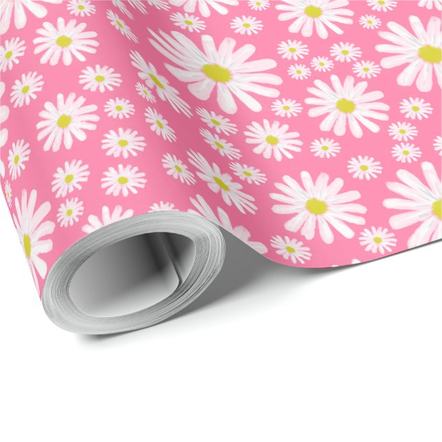 Papel De Presente Daisies (Ponta do rolo)