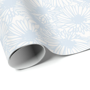 Papel De Presente Daisy Blooms - Azul Pó