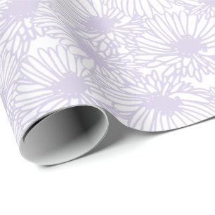 Papel De Presente Daisy Blooms - Lavanda Empoeirada