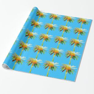 Papel De Presente Daisy Blue Modern Art flower