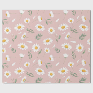 Papel De Presente Daisy em rosa