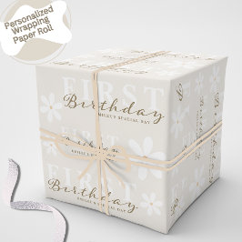 Papel De Presente Daisy First Birthday Themed Party