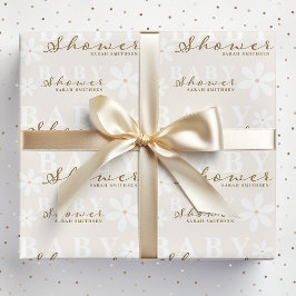 Papel De Presente Daisy Garden Chá de fraldas Sexo Neutro