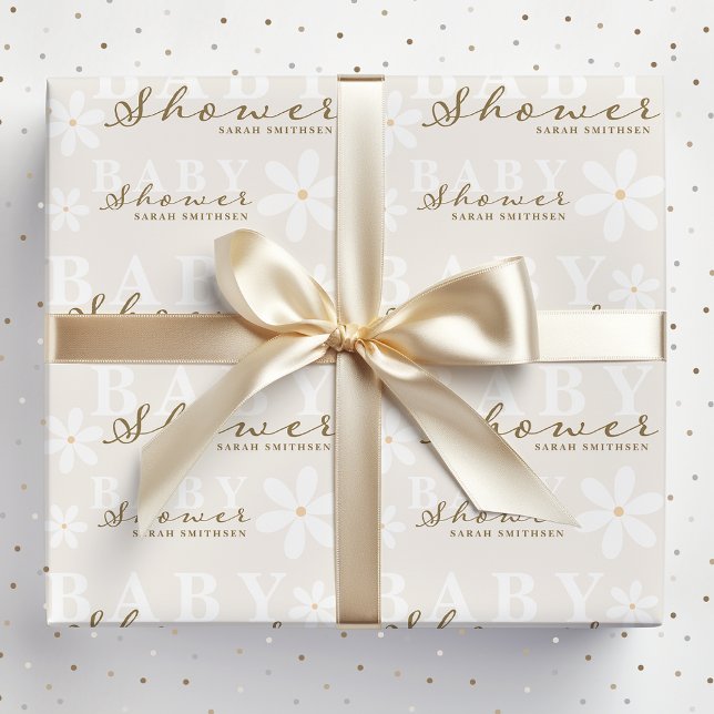 Papel De Presente Daisy Garden Chá de fraldas Sexo Neutro (Criador carregado)